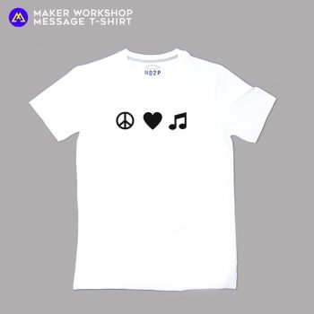 PEACE LOVE MUSIC Message T-Shirt