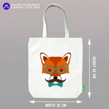 Hipster Fox Tote Bag